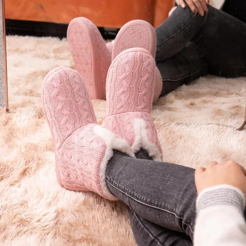 Miniatura 2 de HomeTop Pantuflas mullidas de espuma viscoelástica para mujer con suela de goma para interiores y exteriores