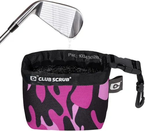 Miniatura 11 de Club Scrub Bolsa de limpieza para palos de golf y pelotas de golf, forro impermeable con tecnología de cara limpia, clip desmontable, lavable a Negro