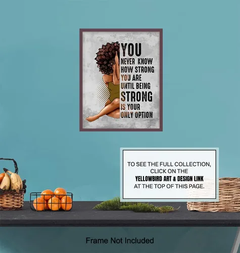 Miniatura 7 de Arte y decoración inspiradora de pared afroamericana, arte negro, regalos de aliento para mujeres y mujeres, citas positivas edificantes, chica