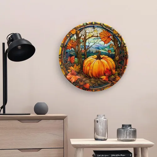 Miniatura 5 de Platos decorativos, diseño de acuarela de calabaza otoñal, placa de exhibición para el hogar, oficina, cocina, decoración de mesa, platos de Otoño