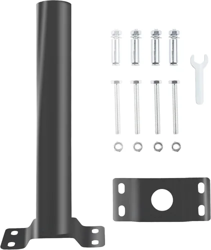 Miniatura 7 de Paquete de 2 Soportes de Montaje para Poste de Luz, Kit de Extensión de Soporte de Montaje para Poste Solar, Tubos de Metal Negro para Bandera