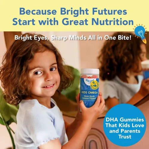 Miniatura 2 de GOJOY Kids Gomitas de Omega 3 DHA – Sin eructos de pescado, sin azúcar – Apoyo al cerebro, ojos y sistema inmunológico – Omega-3 de origen vegetal