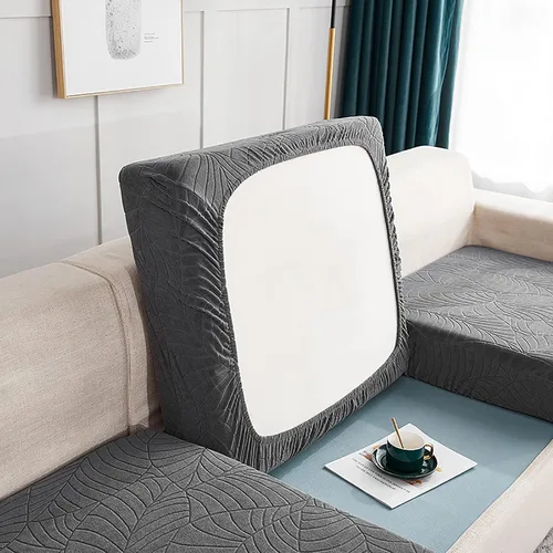 Miniatura 9 de Fundas de cojín impermeables para asiento de sofá, fundas elásticas de cojín de jacquard de elastano, protector de muebles grueso con parte inferior