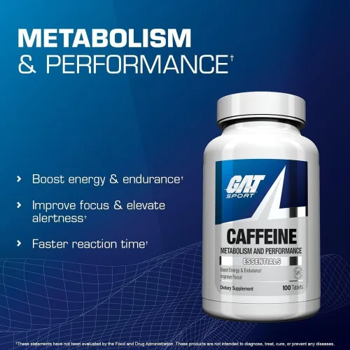 Miniatura 4 de GAT SPORT Metabolismo y rendimiento de la cafeína Essentials, 100 tabletas