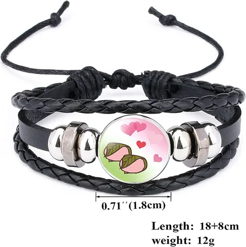 Miniatura 3 de MHTYYDS Demon Slayer Kimetsu no Yaiba para Kanroji Mitsuri - Pulsera de cuero con piedras preciosas para niño y niña, joyería genial para decoración