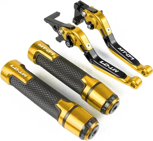 Miniatura 14 de Accesorios de motocicleta Ajustable Plegable Extensible Freno Palanca de Embrague Manillar Manillar Empuñaduras de Mano Tapa CNC para Yamaha MT-07