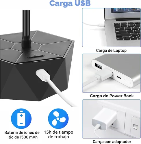 Miniatura 2 de Ventiladores Repelentes de Moscas para Mesas Recargables para Interiores y Exteriores para Mantener las Moscas Alejadas, Spinner de Mesa con Aspas