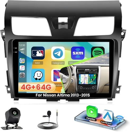 Miniatura 8 de Roinvou Radio 2+64G para Nissan Altima 2013 2014 2015, pantalla táctil de 10.1 pulgadas para estéreo de coche Altima con Carplay /WiFi de 5