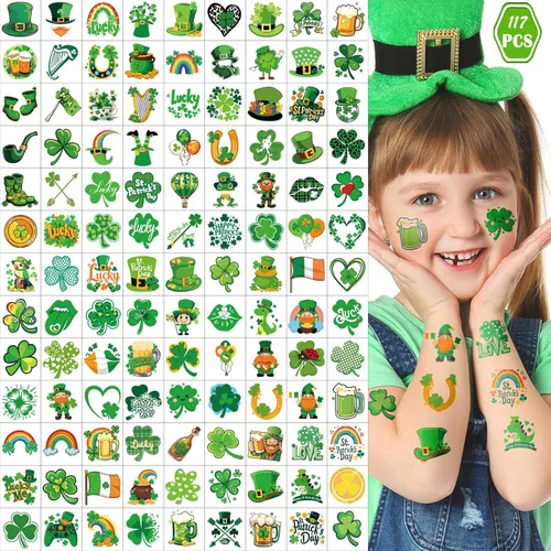 Miniatura 10 de Yazhiji 36 hojas de tatuajes temporales para niños, niñas, adultos, grandes recuerdos de fiesta y decoraciones