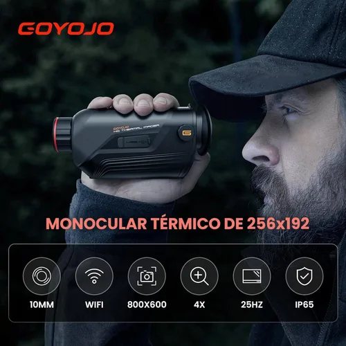 Miniatura 2 de GOYOJO Monóculo térmico, 256x192 (25 Hz) Cámara monoscopio de imagen térmica para adultos, Gafas de visión con lente focal de 10mm Alcances térmicos