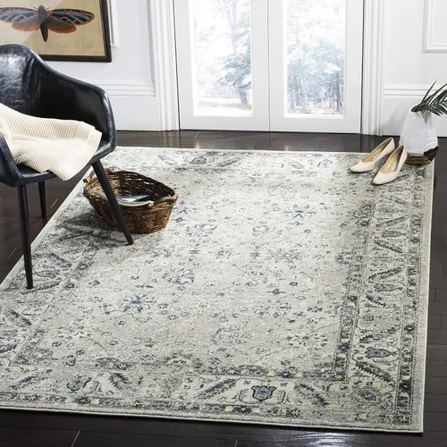 Miniatura 16 de SAFAVIEH Colección Charleston Alfombra de Acento - 2 pies x 5 pies, Gris & Gris Oscuro, Diseño Oriental con Efecto Desgastado, No Desprende Pelusa
