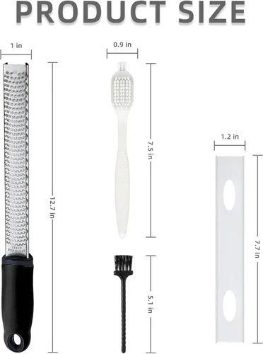 Miniatura 2 de Koythin Zester, rallador de limón y queso con cepillo, herramienta de cocina resistente para rallar cítricos, queso parmesano, chocolate, jengibre