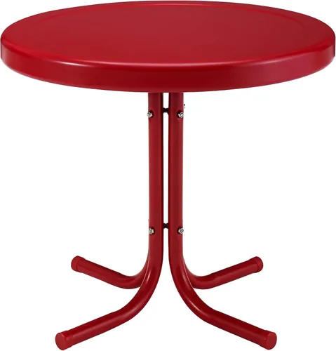 Miniatura 8 de Crosley Furniture Griffith - Mesa auxiliar retro de exterior, de metal resistente a la intemperie, para patio, terraza, porche, color Alabaster