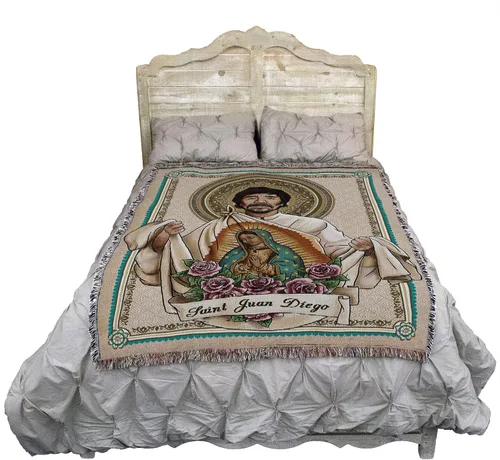 Miniatura 2 de Pure Country Weavers Manta de San Juan Diego, patrón de los pueblos indígenas, manta de tapiz de regalo religioso tejida de algodón, fabricada