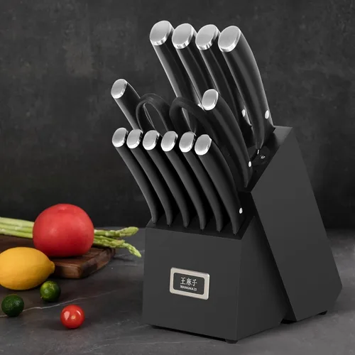 Miniatura 7 de WANGMAZI Juego de cuchillos de chef Premium de alta calidad, mango ergonómico de remache de acero inoxidable de alto carbono, juego de cuchillos