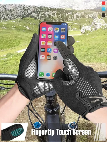 Miniatura 4 de COFIT Guantes de ciclismo antideslizantes para hombres y mujeres, guantes transpirables para pantalla táctil, guantes de bicicleta de montaña