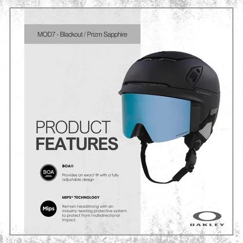 Miniatura 2 de Oakley MOD7 - Casco de esquí integrado con gafas para hombre y mujer + paquete con botella de agua plegable de diseñador iWear con mosquetón