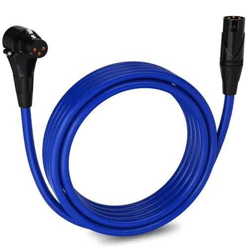 Miniatura 83 de LyxPro Cable de micrófono XLR hembra a macho de ángulo recto de 3 pines de 1.5 pies para altavoces amplificados, interfaz de audio, rendimiento
