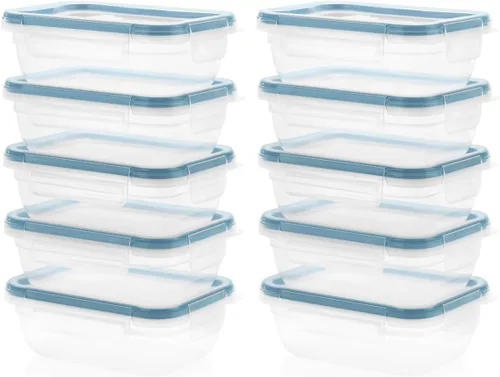 Miniatura 9 de Snapware Plastic Total Solution - Juego de 5 recipientes de almacenamiento de alimentos, tapas de plástico herméticas y a prueba de fugas, tapas