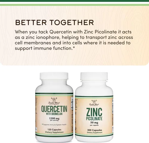 Miniatura 5 de Quercetina 1000 mg con bromelina 200 mg, 120 cápsulas Suministro para 2 meses Puede fortalecer el sistema inmunológico Double Wood Supplements.