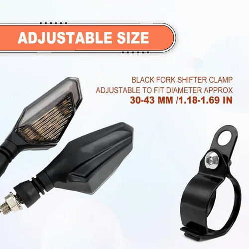 Miniatura 3 de 2 pares de soportes de indicador de horquilla de aleación de aluminio para motocicleta, soporte universal de montaje de intermitente de luz de señal