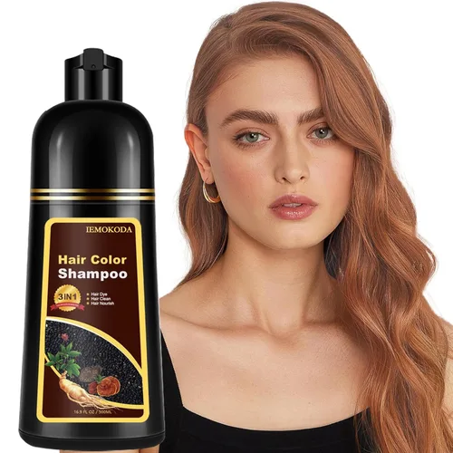 Champú de tinte para el cabello 3 en 1, tinte natural marrón cereza para hombres y mujeres, champú de tinte de larga duración para cabello teñido
