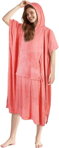 Miniatura 7 de Tirrinia Toalla cambiadora de poncho de surf con capucha, traje de neopreno de microfibra de secado rápido para surf, playa, natación, piscina