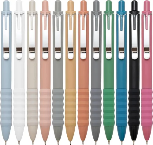 Miniatura 9 de Aisibeiger Bolígrafos de tinta negra con agarre súper suave de punta media de 1.0 mm Bolígrafos de oficina (oro 12 unidades)