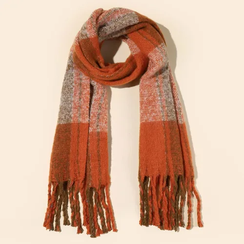 Miniatura 16 de Bufanda cálida para mujer, colorida y suave, cómoda, elegante chal de pashmina para clima frío, bufanda larga de moda, borla de coleta