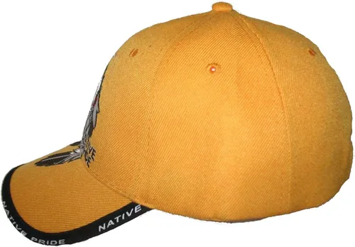 Miniatura 7 de Gorra de bola bordada de color amarillo con águila nativa india del orgullo nativo americano