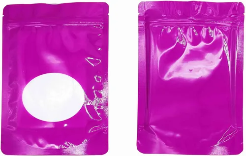 Miniatura 20 de Bolsa de doble cara de color mate/brillante con ventana redonda transparente (100 bolsas/paquete) (3.3 x 5.5 pulgadas, negro brillante)