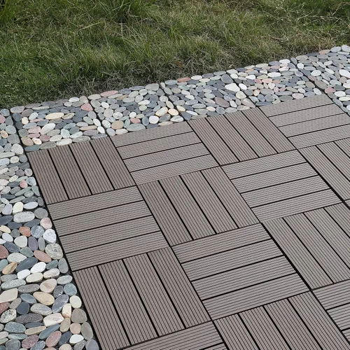Miniatura 4 de PURE ERA Azulejos de piso entrelazados de madera para interiores y exteriores, 12 x 12 pulgadas (10 unidades, 10 pies cuadrados, marrón) - Gran