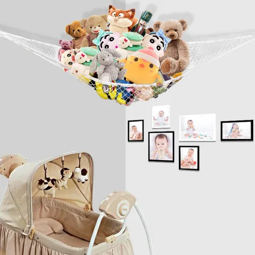 Miniatura 2 de Hamaca de malla para juguetes, hamaca de animales de peluche, red de juguetes de malla para niños, red de malla de almacenamiento grande