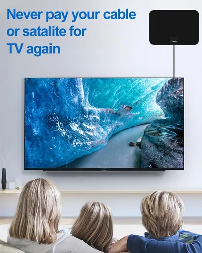 Miniatura 8 de Antena Vansky para TV de alta definición para interiores con 50 millas de alcance, amplificador de señal, fuente de alimentación USB desmontable