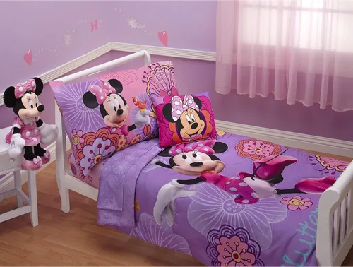 Miniatura 14 de Disney Encanto Tropical Delight - Juego de ropa de cama infantil de 4 piezas con flores y mariposas rosas y aguamarina, edredón, sábana bajera