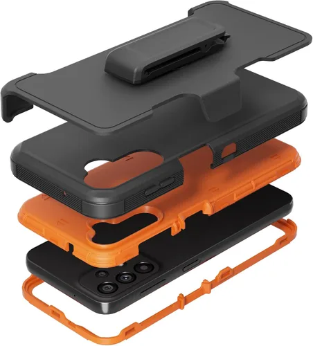 Miniatura 7 de Funda compatible con Samsung Galaxy A14 5G, con clip para cinturón, resistente, a prueba de golpes, protección de cuerpo completo, con función atril