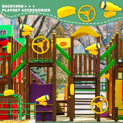 Miniatura 6 de Accesorios para el patio de recreo Swingset Volante de plástico Telescopio Teléfono Swingset Teléfono Juguete para Niños Patio al aire libre Patio