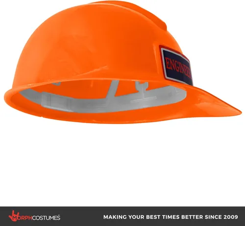 Miniatura 3 de Casco de construcción de plástico para adultos, sombrero duro de ingeniero, accesorio de disfraz de trabajador de carretera de constructor, Naranja
