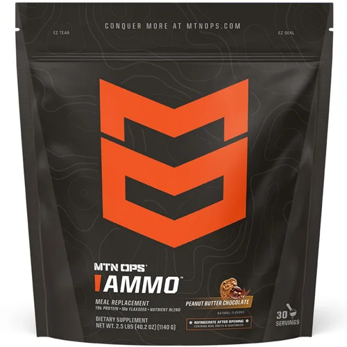MTN OPS Batido en polvo de reemplazo de comida de munición – 0.67 oz de proteína, 0.35 oz de linaza, 0.14 oz de alimentos integrales, frutas y