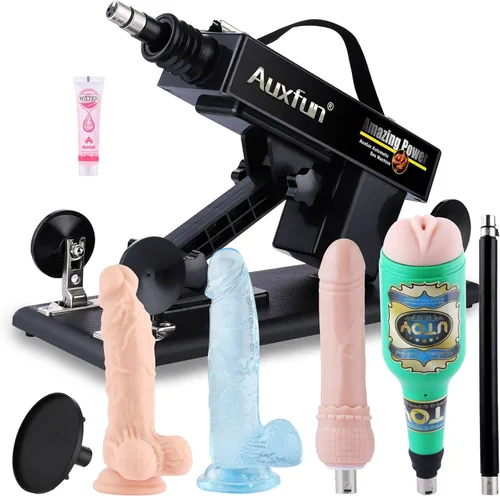 Auxfun Máquina de Empuje Sexual Automática Máquina de Amor con Masturbador, Juguete para Adultos para Hombres y Parejas con Ventosa de 3.5 Pulgadas