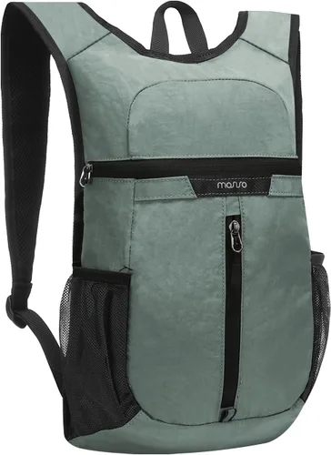 MOSISO Mochila de senderismo ligera para senderismo, mochila plegable para viajes, bolsa de hombro plegable con bolsillo vertical frontal
