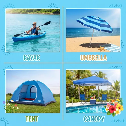 Miniatura 7 de Nuanchu Parche de vinilo autoadhesivo de reparación de PVC de 12 x 40 pulgadas para casa de rebote, natación, piscinas sobre el suelo, lanchas Azul