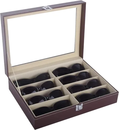 Miniatura 10 de AUTOARK Leather 8 Piece Eyeglasses Storage and Sunglass Glasses Display Case Organizer