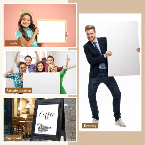 Miniatura 3 de Kathfly 10 tableros de espuma autoadhesivos a granel de 40 x 30 pulgadas, tablero grande de espuma con núcleo de espuma gigante con 1 tablero Blanco