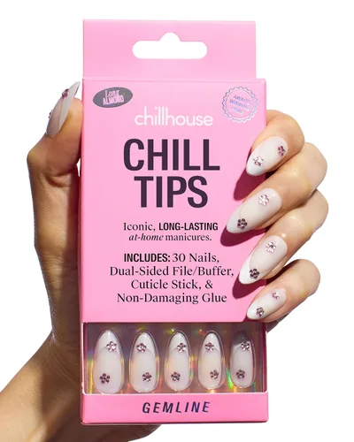 Miniatura 9 de Chillhouse - Kit de uñas a presión con punta francesa Chill Tips, Bougie Barre (almendra) - 30 formas y tamaños de uñas - 2 semanas de uso - Ajuste