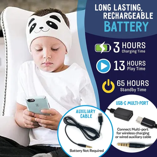 Miniatura 6 de Auriculares inalámbricos para niños pequeños, auriculares Bluetooth para niños, volumen seguro - Auriculares escolares con cable para niños