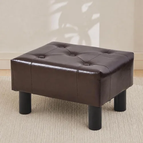 Miniatura 23 de Taburete pequeño otomano, reposapiés otomano de lino, reposapiés para sofá, reposapiés rectangulares y otomanos, pequeño para sala de estar, entrada