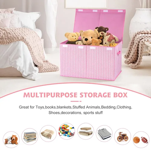 Miniatura 2 de Mayniu Caja de juguetes extra grande con divisores, organizador de almacenamiento de juguetes resistente de 120 litros, cesta para niños, niñas