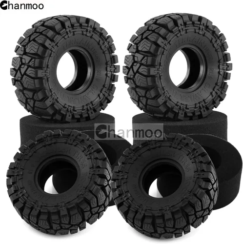 Miniatura 9 de 1.9 RC Crawler Neumáticos OD 4.528 in 1/10 Goma Suave Lodo Grappler Ruedas Neumáticos Con Espuma Para Escala 1/10 Rock Crawler Car Traxxas TRX4