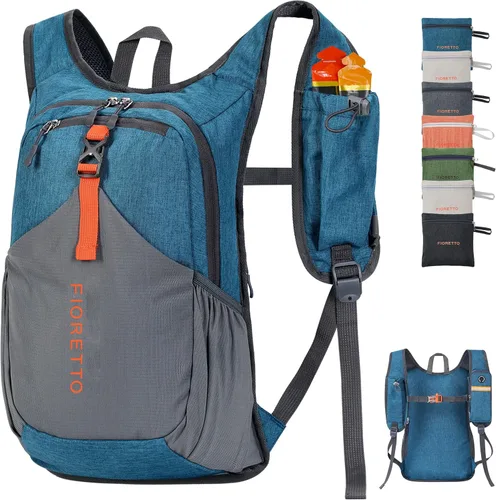 FIORETTO Mochila de senderismo de 15L para mujeres y hombres, mochila mini plegable, mochila ligera pequeña para acampar, viajar al aire libre,